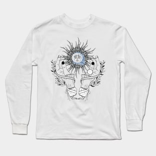 Hands and Sun Boho Abstract Long Sleeve T-Shirt